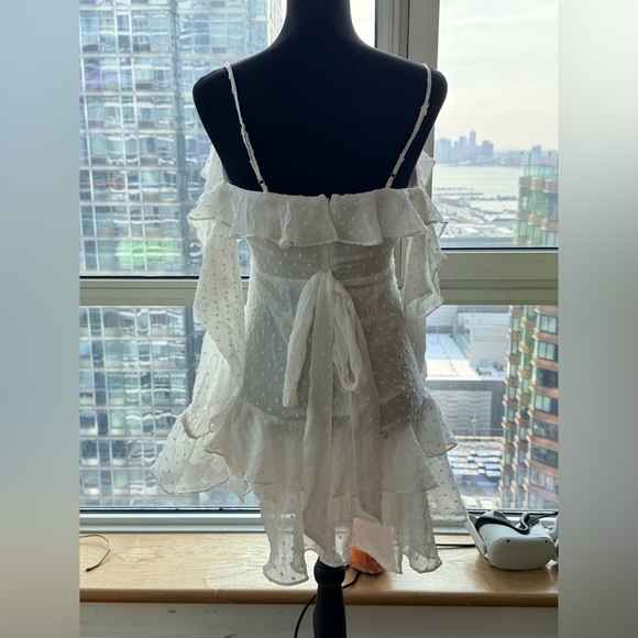 Meshki White Ruffled Spaghetti Strap Dress - Picture 3 of 5